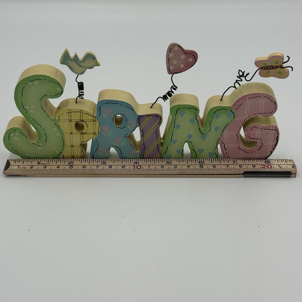 Spring‎ Wood Sign Pastel Colors - Picture 2 of 4